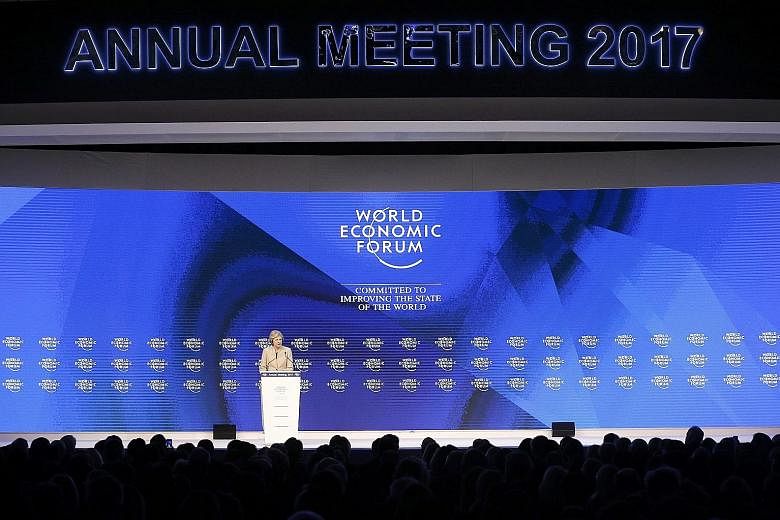 British Prime Minister Theresa May said she believed strongly in a rules-based global order, in a speech at the World Economic Forum annual meeting in Davos, Switzerland, yesterday.