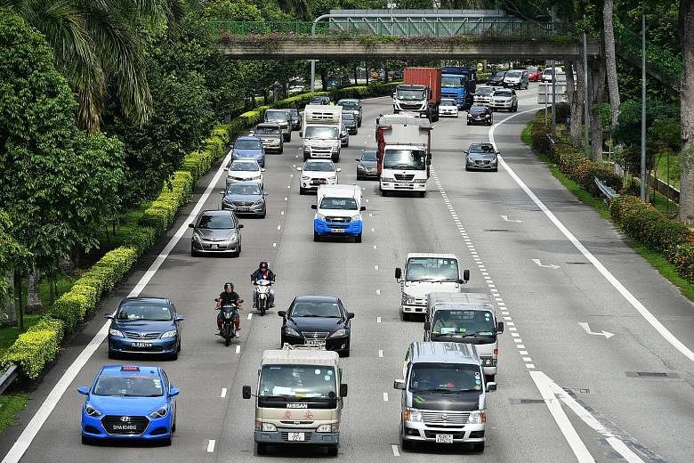 According to LTA, there were 956,430 vehicles on the road as at Dec 31 last year - about 0.1 per cent lower than in 2015, and 1.8 per cent lower than the peak in 2013.