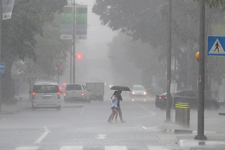 Heavy rain on Sunday night and most of yesterday morning caused flash floods across the island, including the Bras Basah and Queen Street area. The National Environment Agency said a monsoon surge was the cause, as stronger winds over the South China