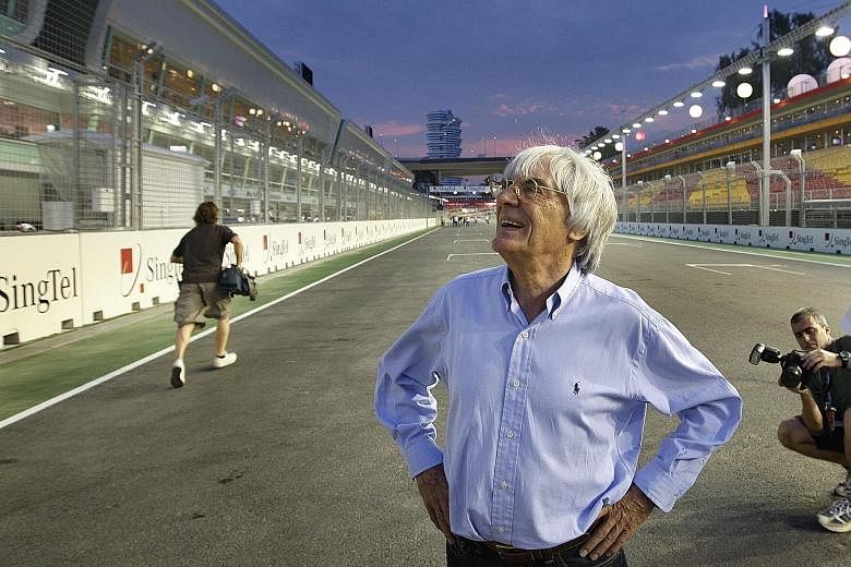Bernie Ecclestone surveying the Pit Building in Singapore. The former F1 supremo spent the better part of four decades hawking the sport's wares to craft it into its standing today.