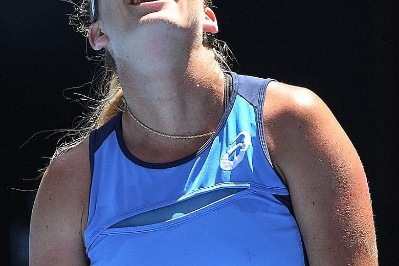 Coco Vandeweghe looking pleased after a point during her defeat of French Open winner Garbine Muguruza in their quarter-final match. The American has attributed her composure on the court to her coach Craig Kardon, who also worked with former greats 