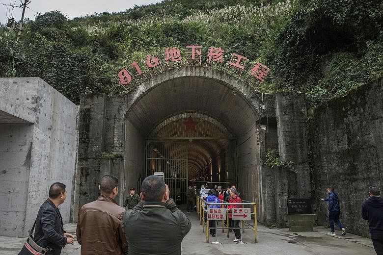 The entrance to the former 816 nuclear plant at a mountain site. Initiated in the 1960s, during the height of tensions between China and the then Soviet Union, the 816 project was China's first attempt to build a nuclear reactor that could produce we