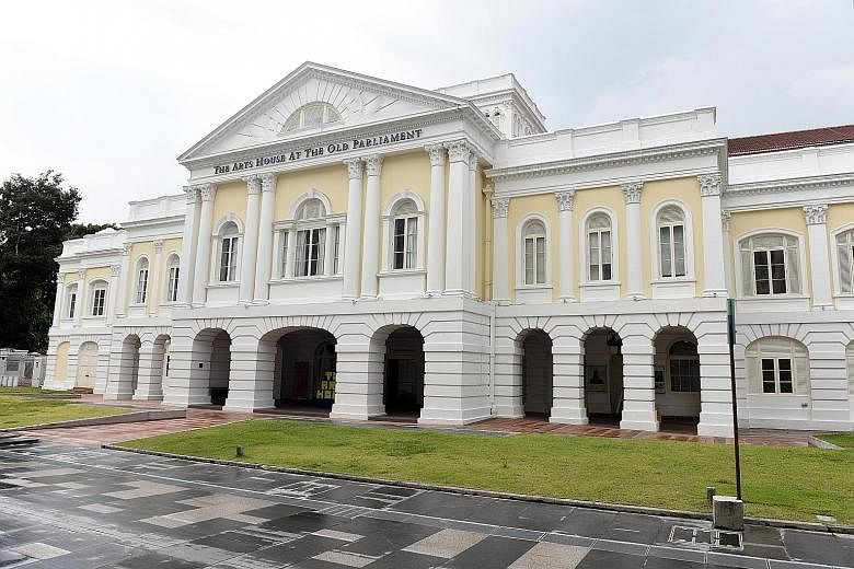 The Arts House (below), formerly Parliament House, is now an arts venue and a home for local voices, but the Chamber (left), where independent Singapore's formative laws were debated and passed, still retains its original custom-made furniture from L