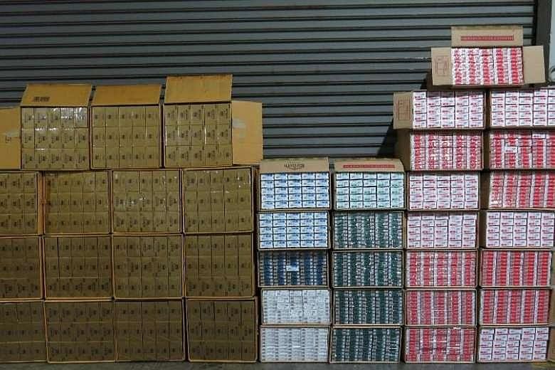 Singapore Customs seized 20,600 cartons of duty-unpaid cigarettes in an operation in Pioneer Sector 3 on Monday.