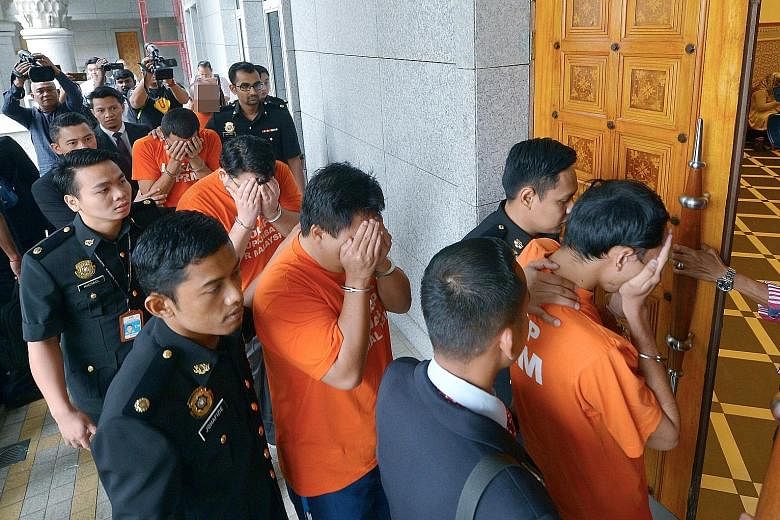 The five men arrested in connection with misappropriating funds in a Felda sturgeon-rearing deal were remanded yesterday for seven days to assist in investigations.