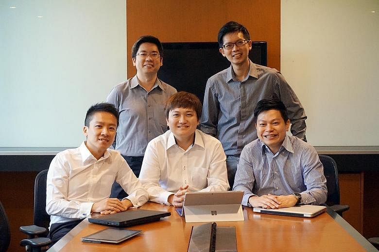 (From left) The new group's vice-president Wynn Khoo, treasurer Tony Chee, president Anthony Fok, secretary Gary Ang and vice-president Irwin See.