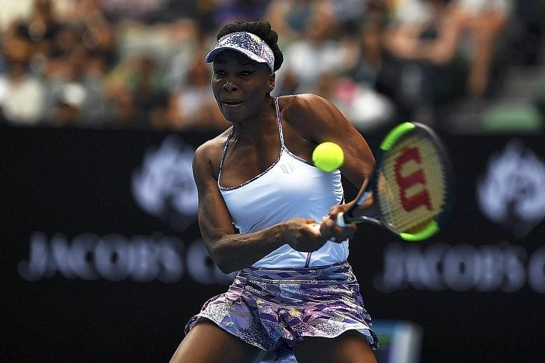 Venus Williams, 36, overpowering Coco Vandeweghe 6-7 (3-7), 6-2, 6-3 yesterday to reach the Australian Open final.