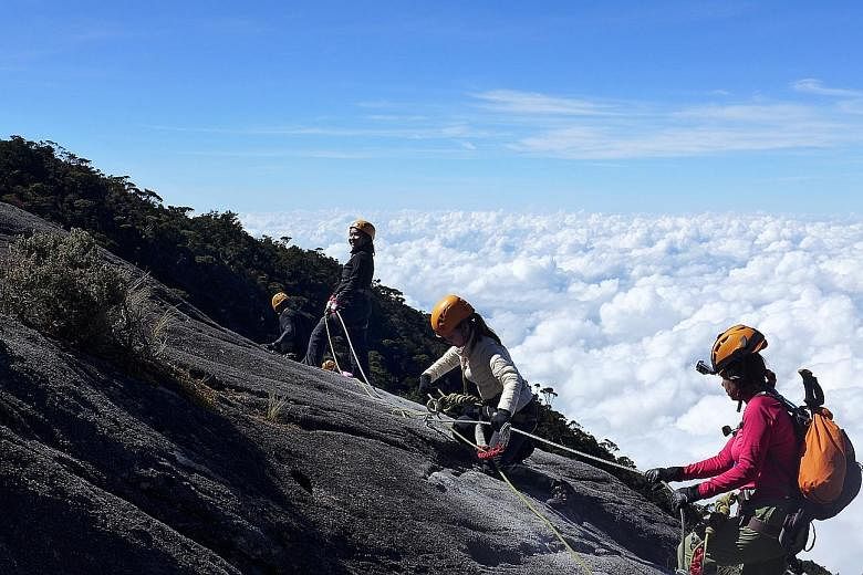 You can combine fitness and sightseeing when you are on an active holiday, such as climbing Mount Kinabalu in Sabah, Malaysia.