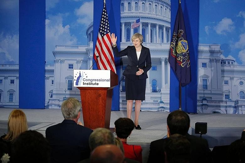 In her speech at the retreat for members of the Republican Party in Philadelphia on Thursday, Mrs May signalled a shift in foreign policy, bringing her position more in line with that of Mr Trump.