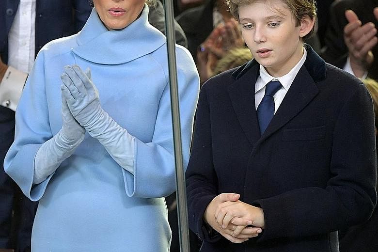 Mrs Trump and her son Barron at the inauguration last month. She has made no public appearances since a prayer service the morning after the inauguration, given no media interviews and has not indicated with any specificity what she has planned for h