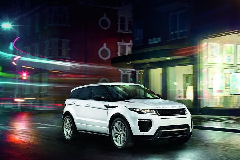 The Range Rover Evoque (above), a luxury compact SUV. Ten of these cars, as well as two Jaguars, will be used in a fleet that will ferry the ST Singaporean of the Year 2016 finalists to the award ceremony next Monday.