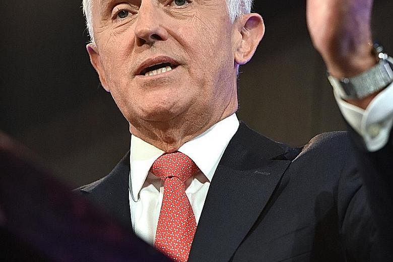 Mr Turnbull (above) denied Mr Trump hung up on him, and said the call with the US President ended courteously.