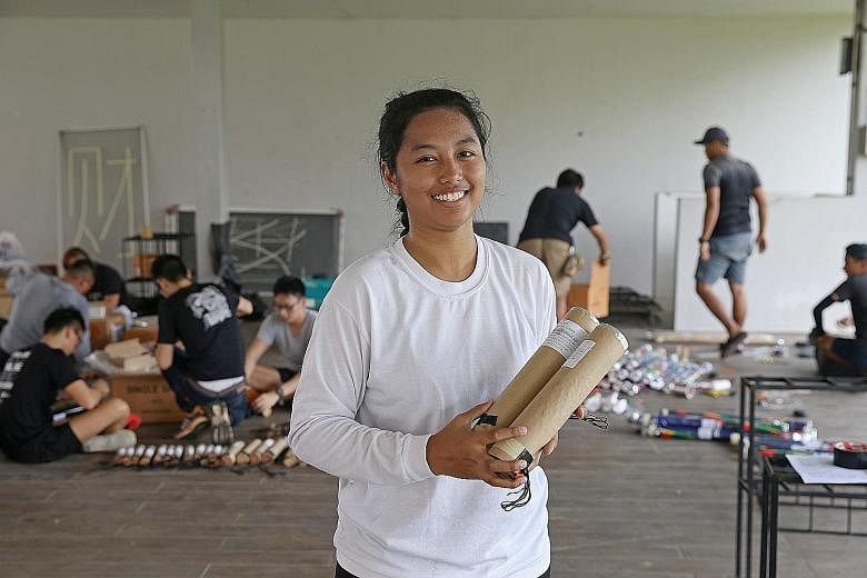 Ms Hammadah is the first female pyrotechnician, in an industry of about 60 to 70, who can plan and fire a show in Singapore.
