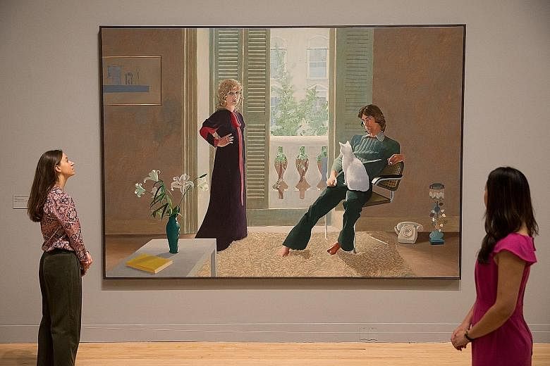 Mr And Mrs Clark And Percy 1970-1 by British artist David Hockney, one of the works on show at the Tate Britain gallery.