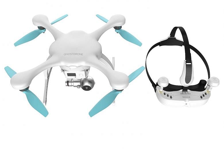 Ehang's Ghost Drone 2.0 VR comes with a set of goggles which lets users see a first-person feed of the drone's camera.