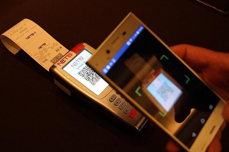 Consumers with phones that have near-field communications (NFC) technology will be able to pay with a tap on terminals with a payment reader. Those whose phones do not have NFC can pay by scanning a QR code on terminals with the camera.