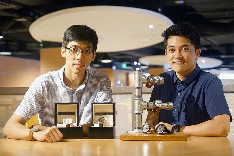 Mr Leong (left) and Mr Tan, founders of Boldr, whose Journey analogue watches are now available in retail stores from San Francisco to Paris, and its own online store.