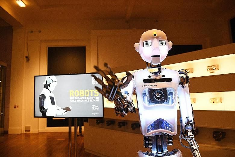 RoboThespian, a life-size humanoid robot, will give theatrical performances at 20-minute intervals at the exhibition.