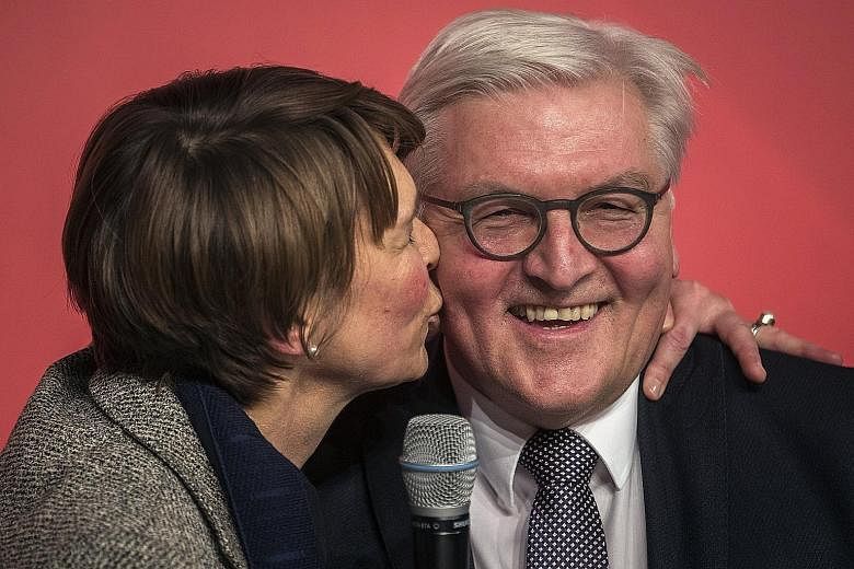 Mr Frank-Walter Steinmeier with his wife Elke Buedenbender. The 61-year-old is one of Germany's best-known politicians.