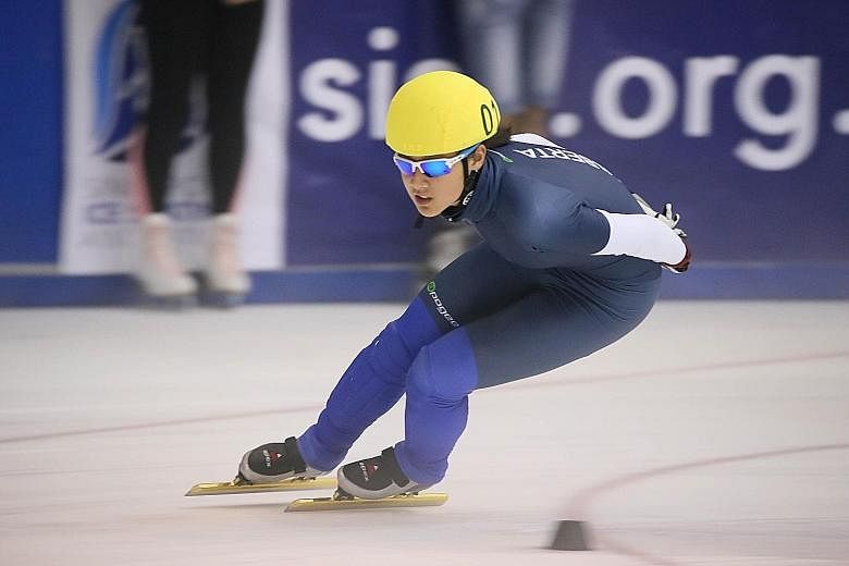 Short-track speed skater Cheyenne Goh is among 21 Asian Winter Games debutants. 