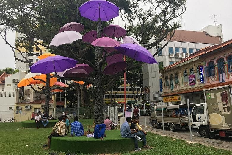 The canopy of umbrellas hanging from trees along Hindoo Road in Little India is a winning entry from a previous My Ideas for Public Spaces contest. It has transformed an overlooked stretch of land into a popular selfie spot.
