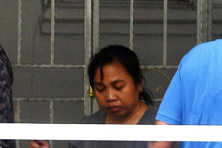 Minah is accused of killing Madam Tay in a Tampines flat on Monday.
