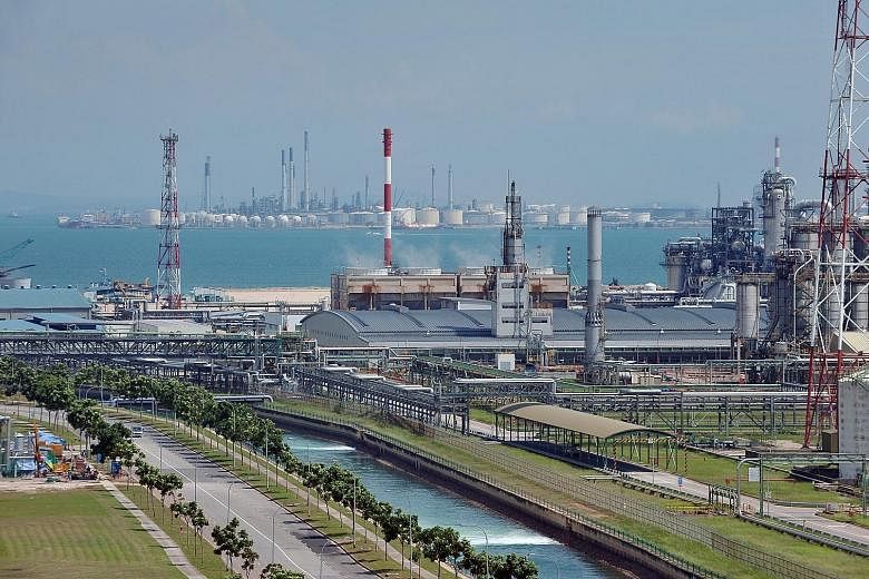 Petrochemical refineries at Jurong Island. The industrial sector is expected to take most of the weight of a carbon price if it is implemented.