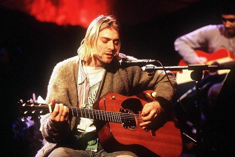 Kurt Cobain, in an undated performance (above), committed suicide in 1994. Nevermind, his band Nirvana's 1991 masterpiece, is still considered one of the most influential albums in history.