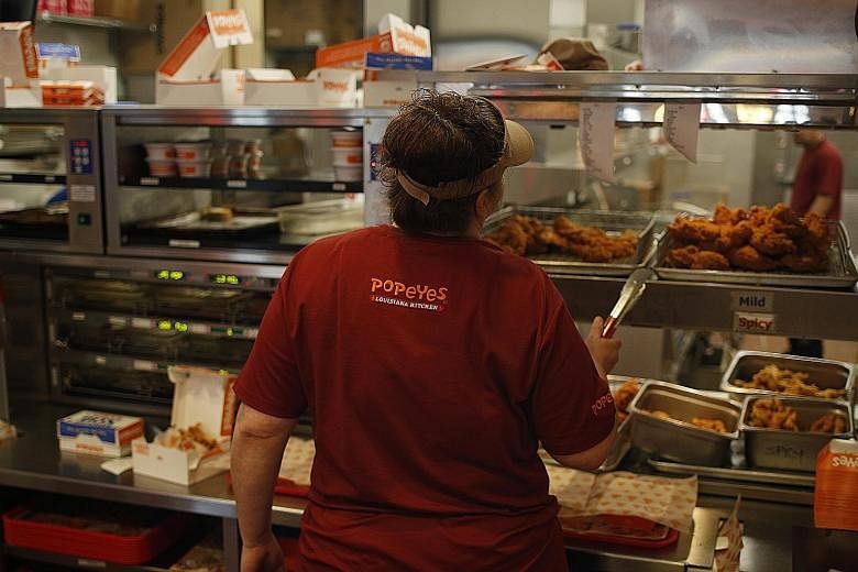 Popeyes' same-store sales gained 1.8 per cent as US eateries endured a slump in the third quarter.