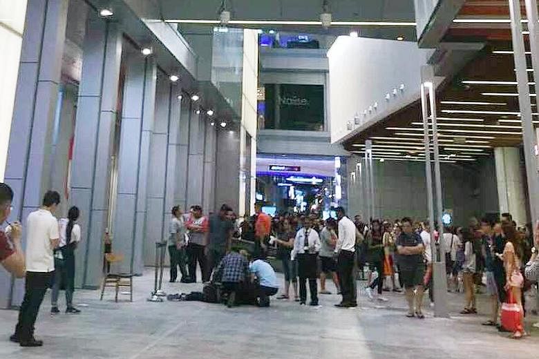 A 17-year-old died after he fell from the fourth storey of the Orchard Central mall yesterday afternoon. It is believed that the teen was taking a photo along the linkway bridge when his mobile phone dropped onto a ledge. He was trying to retrieve it