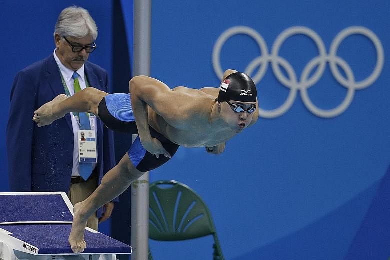 Joseph Schooling in action at last year's Rio Olympics. After an excellent show in the Big 12 Conference competition, he will work out with coach Eddie Reese on how to tackle the NCAA meet next month.