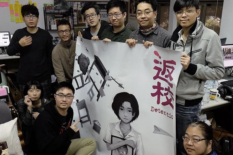 Developers from Red Candle Games, the company behind the video game Detention, including co-founder Yao Shuen-ting (standing, second from right).
