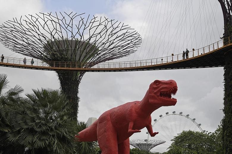 It may not be Jurassic Park, but this Singapore version is the next best thing. Rexy, the red Tyrannosaurus, will rule Gardens by the Bay during the Children's Festival from March 10 to April 2. Standing 9m tall, it is one of the biggest of the 11 di
