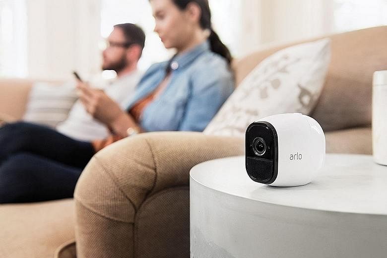 The Netgear Arlo Pro security camera can run for months on rechargeable lithium ion batteries and is weatherproof.