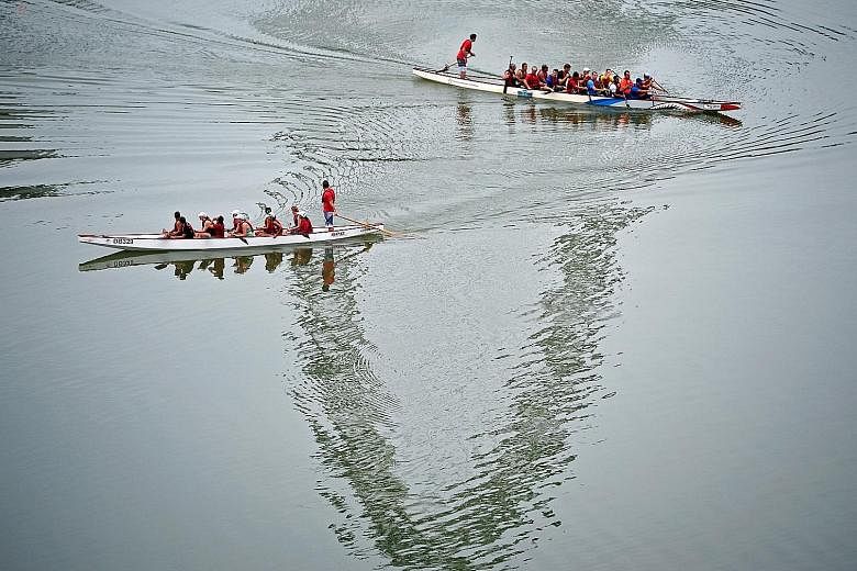 Dragon boaters at the Marina Reservoir, one of the 17 reservoirs in Singapore. The Republic has steadily built more reservoirs as well as Newater and desalination plants over the years to ensure its water supply.