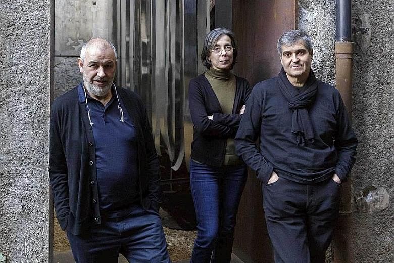 Spanish architects (from far left) Ramon Vilalta, Carme Pigem and Rafael Aranda are winners of the Pritzker Prize.