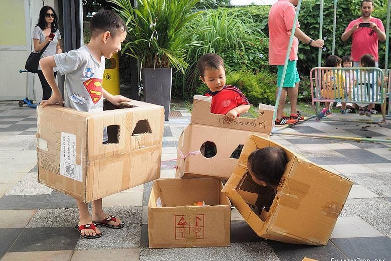 Chapter Zero Singapore will set up a playground for children using recycled materials such as wooden pallets and cardboard boxes.