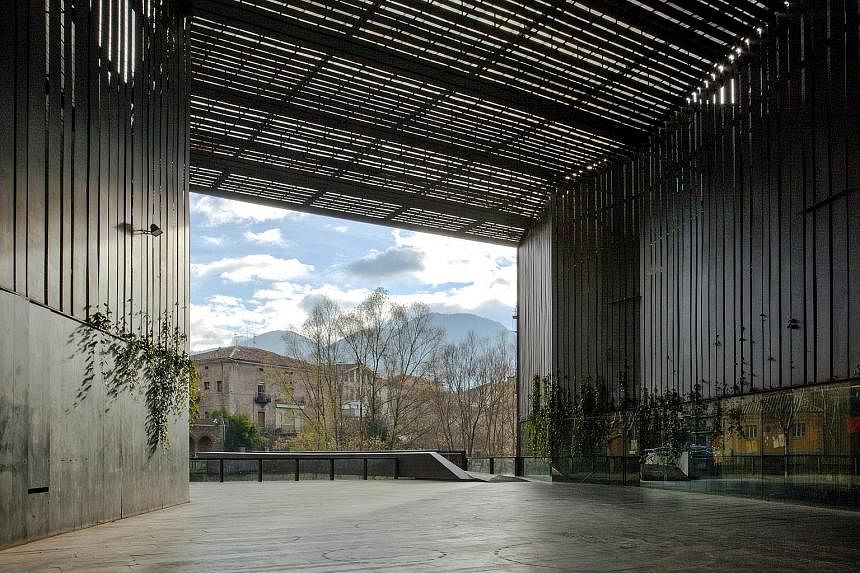 An unnamed building by RCR Arquitectes in L'Hospitalet de Llobregat, Spain. The Pritzker jury praised the winners for creating works that "admirably and poetically fulfil the traditional requirements of architecture for physical and spatial beauty al