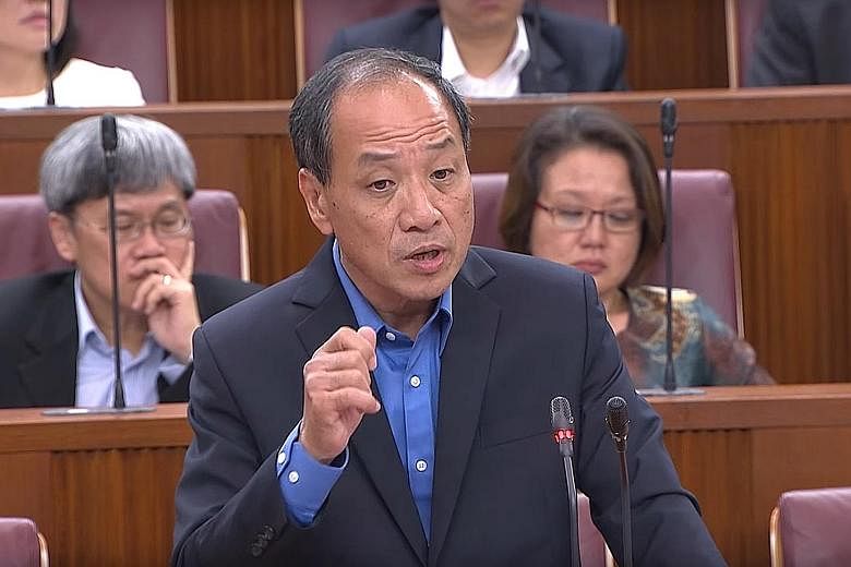 Mr Low Thia Khiang (far left) asked whether Singapore's foreign policy principles needed to be updated in view of the changing world order. In his response, Dr Vivian Balakrishnan highlighted, among other things, the need to maintain "strategic consi