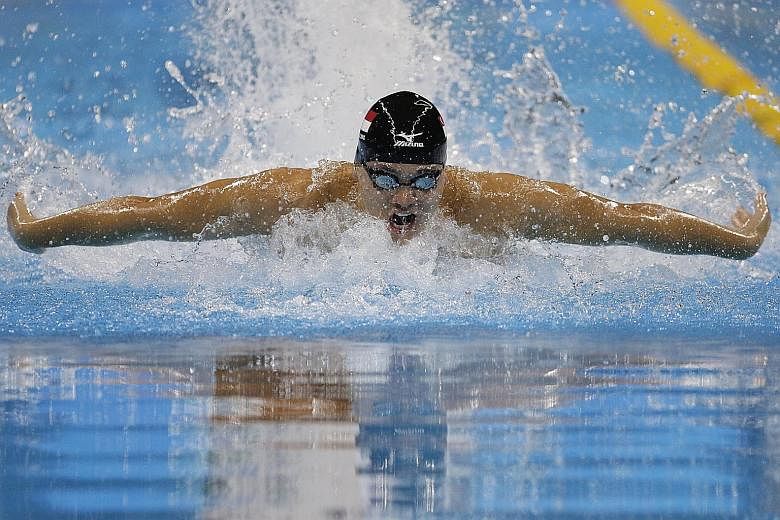 Joseph Schooling powering his way to winning Singapore's first Olympic gold medal in the 100m butterfly in Rio de Janeiro, Brazil, last August. He is known to wake up as early as 5am to do his daily practice routines.