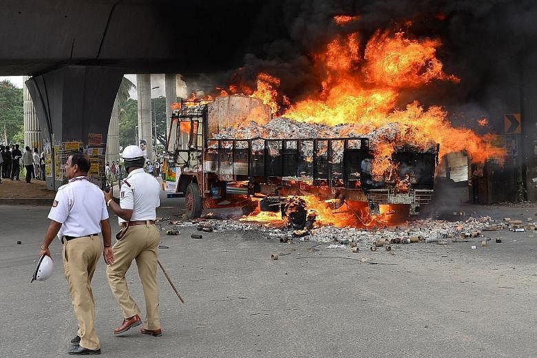 A lorry from Tamil Nadu was set alight in September last year by agitated activists in Karnataka state capital Bengaluru amid a dispute where Karnataka was ordered to release water to Tamil Nadu. Discord over water supplies is growing more strident i
