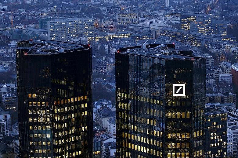 Deutsche Bank's headquarters in Frankfurt, Germany. The firm is pivoting away from hedge funds and other financial firms.