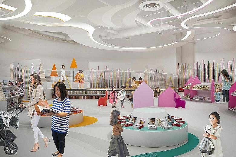 The children's area at Bukit Panjang Public Library, which is due to reopen in the third quarter of this year at Bukit Panjang Plaza, will include a storytelling room that brings together sound effects, lights and interactive visual projections to create 