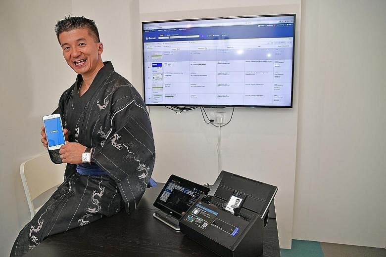 Sansan's chief operating officer, Mr Rio Inaba, hopes that his company's business card information storage and retrieval service will one day become as ubiquitous in offices as a photocopy machine. "Our system should be part of the basic business inf