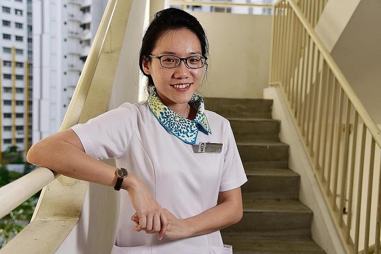 For Ms Ong Shu Fen, community nursing requires her to think on her feet and be a lot more independent. She relishes the challenges, and says the rapport with patients is very strong, such that "sometimes they come to feel like your friends".