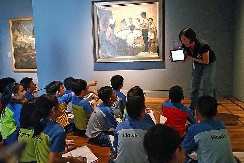Children at the National Gallery Singapore. The comprehensive heritage blueprint will look at how to better protect the country's archaeological heritage through policy and legislative reviews. Other aspects of the plan include making museums and cul