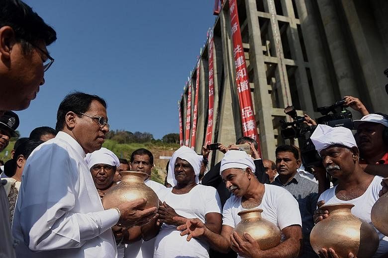 Mr Sirisena at the inauguration of a reservoir project in January. The President had earlier promised to address the country's war past but critics say he has since backed away from that commitment.