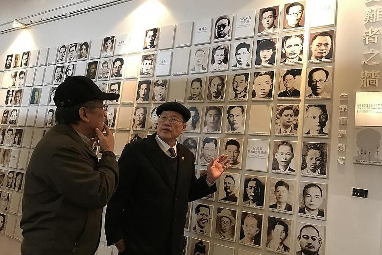 Chiang Kai-shek's status and deeds are being re-examined. Taiwan may rename the Chiang Kai-shek Memorial Hall and remove his statues. Mr Pan (in black suit) and Mr Yang recalling how their loved ones were victims of the Feb 28, 1947, crackdown under 