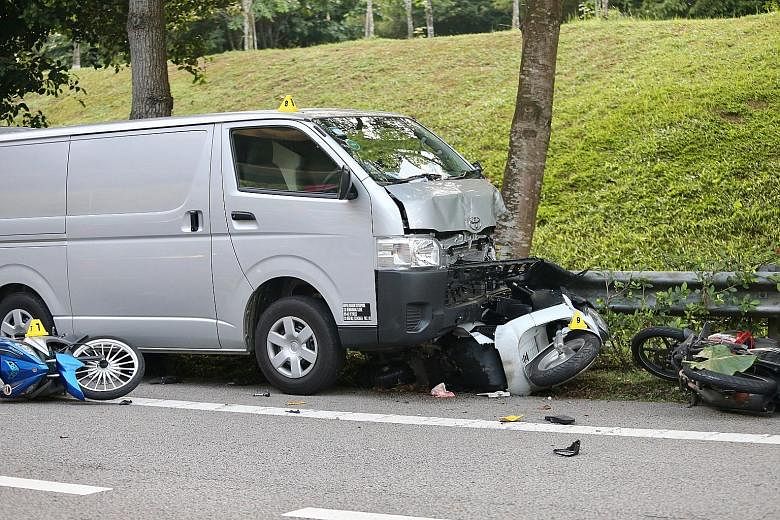Koh, who was charged with two counts of causing death by a rash act, was driving a van when it ploughed into motorcyclists taking shelter under a BKE flyover last Saturday.