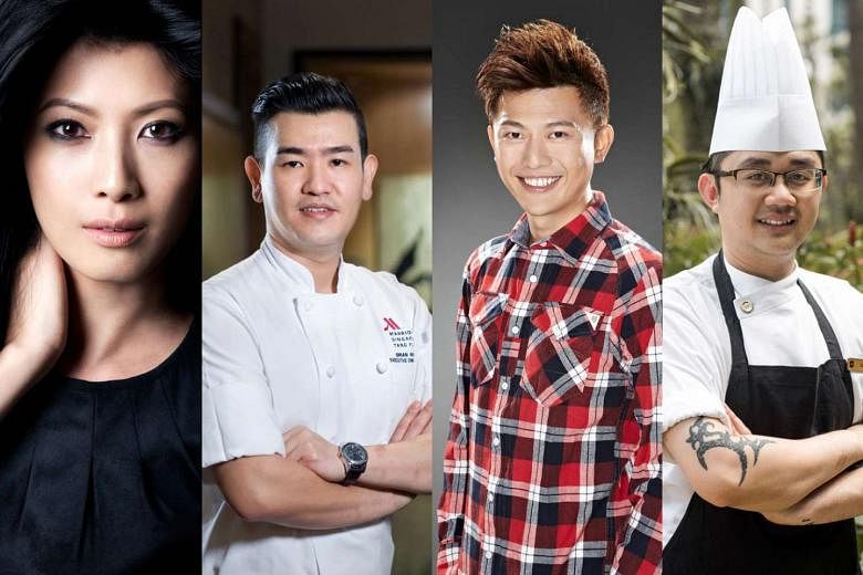 Jeanette Aw, chef Brian Wong, Pornsak and chef Davian Barum